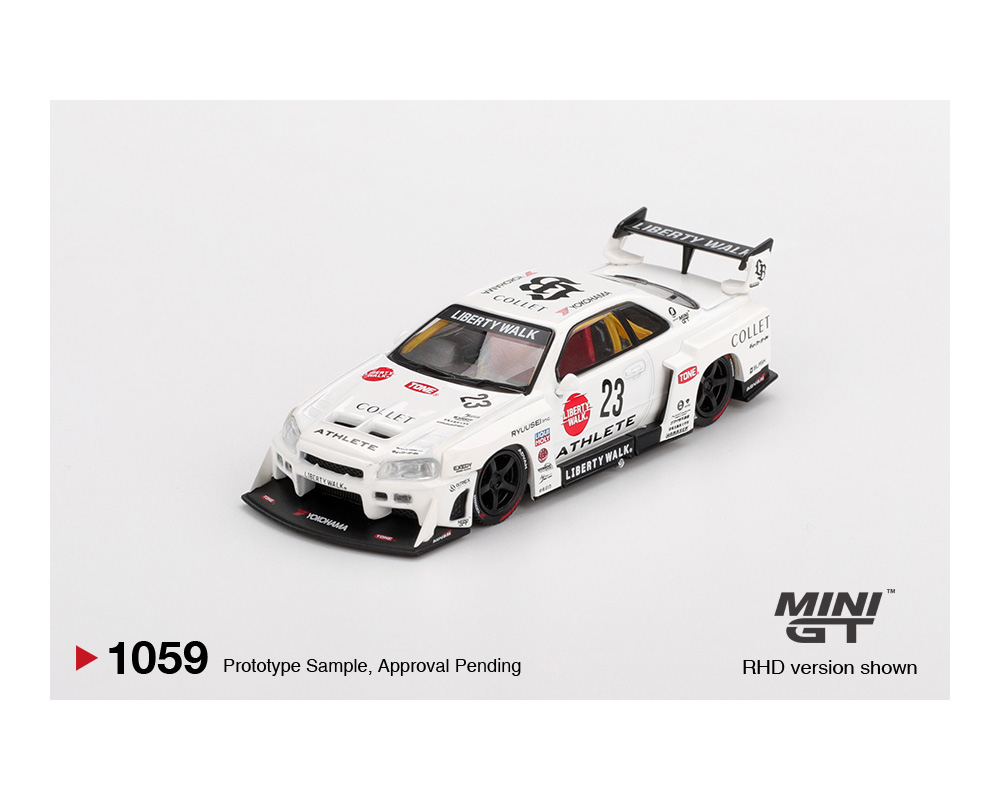 (Preorder) Mini GT 1:64 Nissan LB-ER34 Super Silhouette ATHLETE/COLLET - White - Image 2