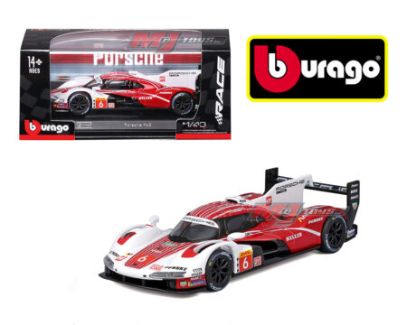 Bburago 1:43 Porsche 963 #6 in Acrylic Case - Red and White - Race