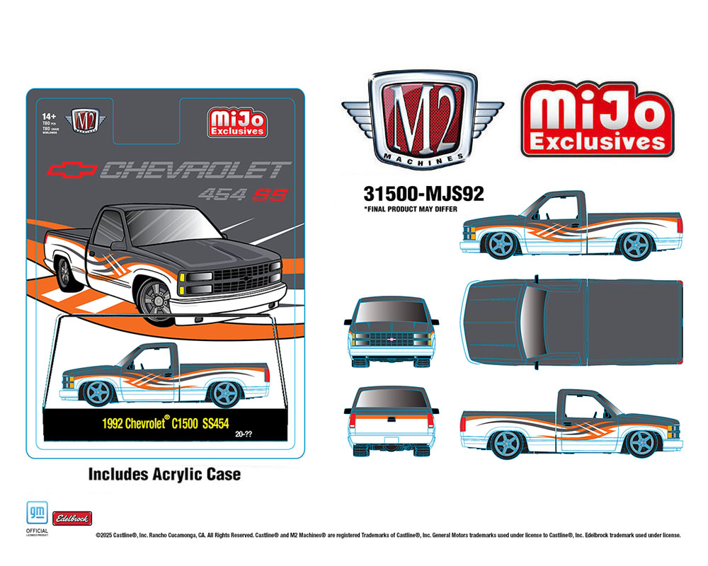 Preorder) M2 Machines 1:64 1992 Chevrolet C1500 SS 454 - Two