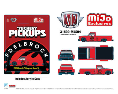 (Preorder) M2 Machines 1:64 1978 Chevrolet Cheyenne Super 30 Custom EDELBROCK - Red - MiJo Exclusives Limited Edition