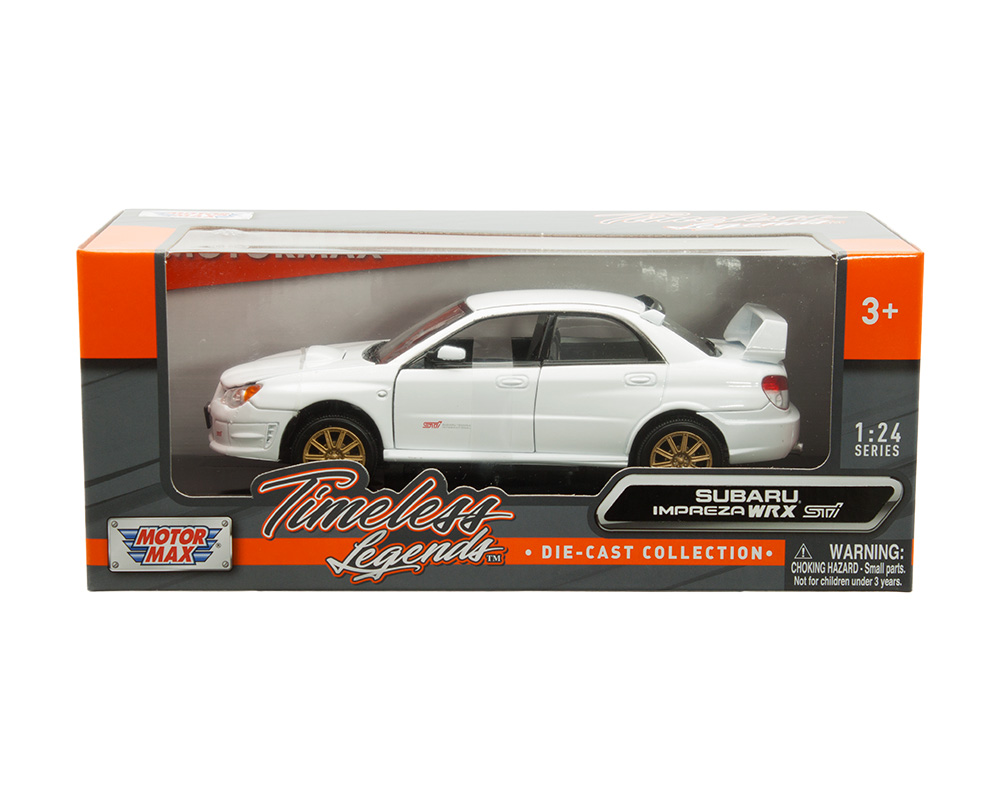 Motormax 1:24 Subaru Impreza WRX STI – White - Timeless Legends