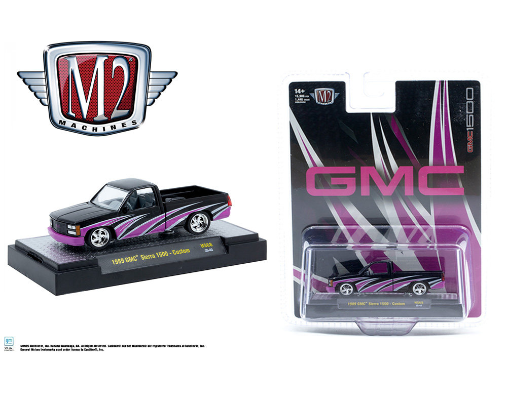 M2 Machines 1:64 1989 GMC Sierra 1500 - Custom Black Pink - Hobby