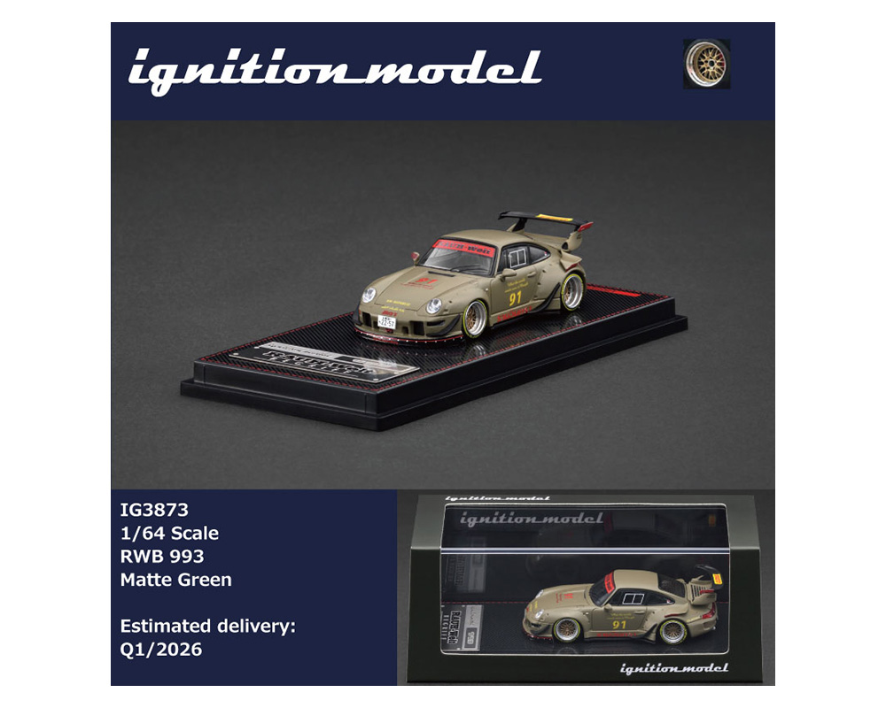 ミニカー Ignition model 1:64 RWB Preorder] Ignition Model 1:64 Porsche RWB 993 Black IG3870