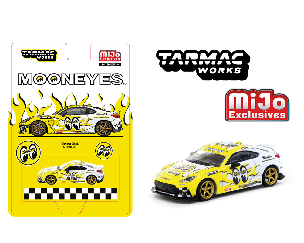 Tarmac Works 1:64 Toyota GR86 MOONEYES - Yellow - Global64 - MiJo