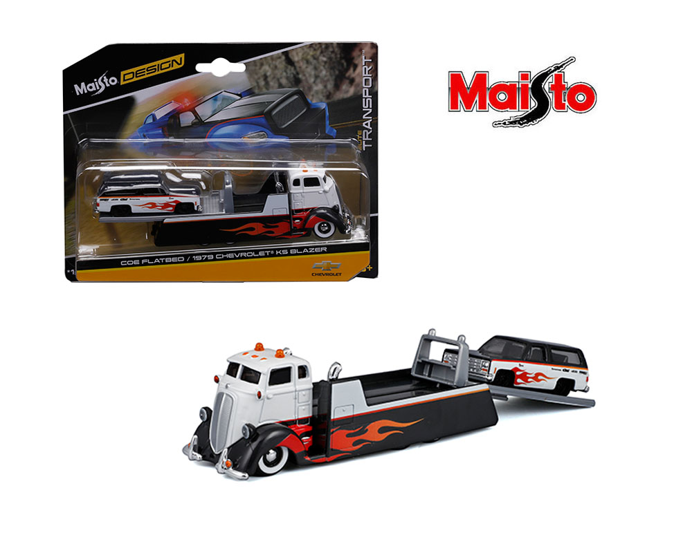 Maisto 1:64 COE Flatbed / 1979 Chevrolet K5 Blazer Custom - Elite