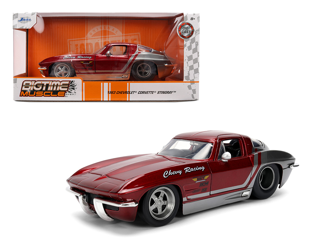 Jada 1:24 1963 Chevrolet Corvette Stingray - Red/Silver - Bigtime