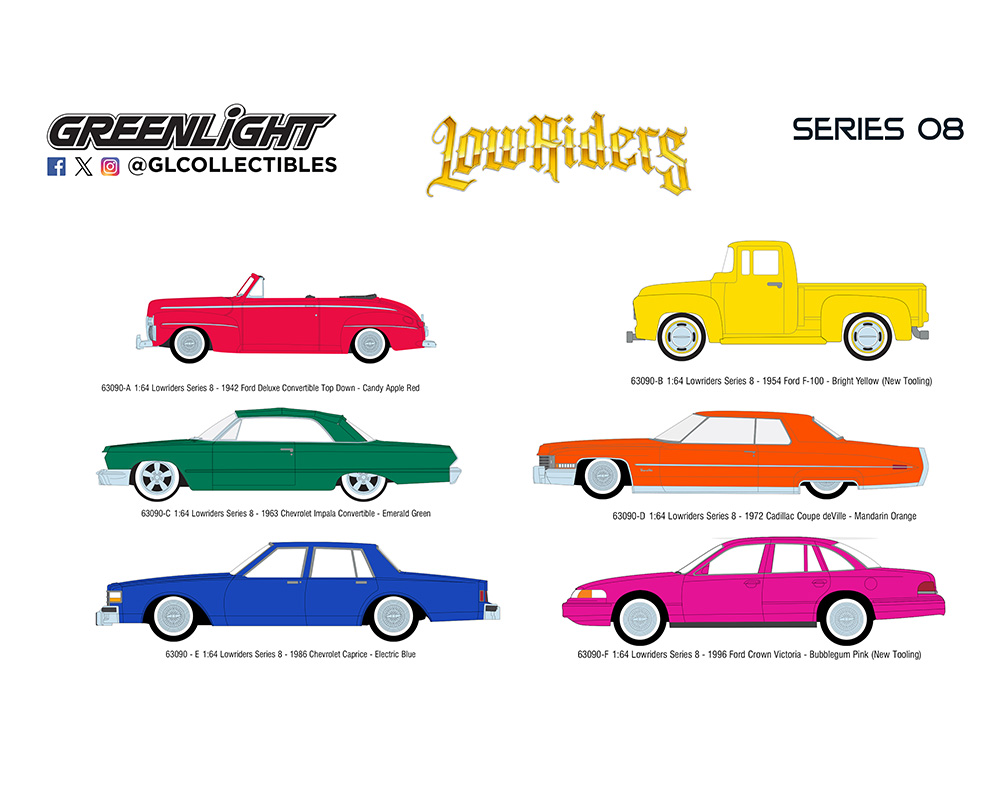GREENLIGHT California Lowriders シリーズ4 Greenlight California Lowriders Series 4 - Six Car Set