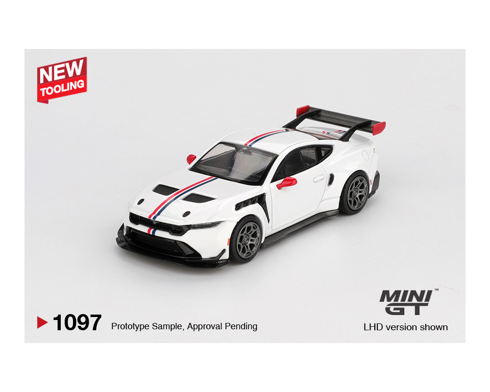 (Preorder) Mini GT 1:64 Ford Mustang GTD Spirit of America - White - Image 2