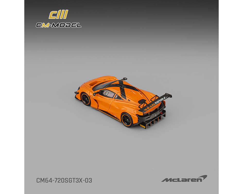 Preorder) CM Model 1:64 Mclaren 720SGT3X - Papaya Orange - M & J