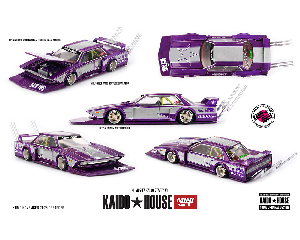 Preorder) Kaido House x Mini GT Kaido Star V1- Purple Silver - M
