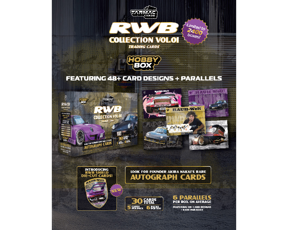 Tarmac Cards RWB Collectible Trading Cards Vol. 01 Hobby Box - Limited Edition