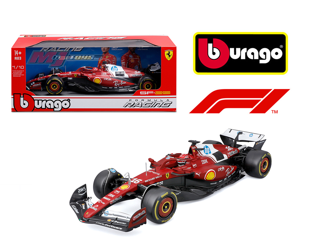 Bburago 1:18 Ferrari F1 2025 SF-25 #16 Charles Leclerc - Race