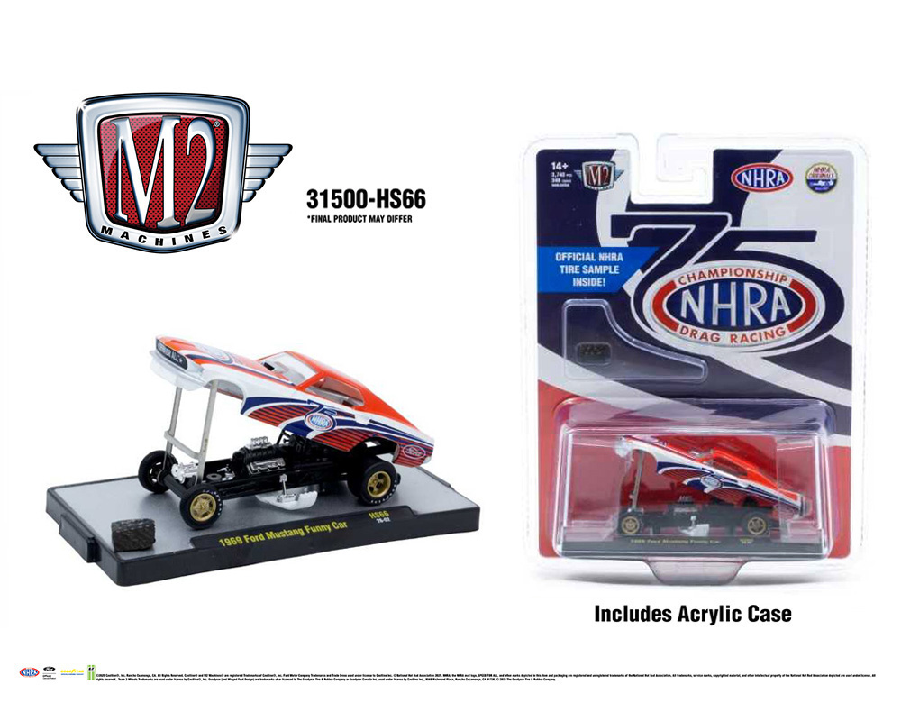 M2 Machines 1:64 1969 Ford Mustang Funny Car 75th Anniversary of