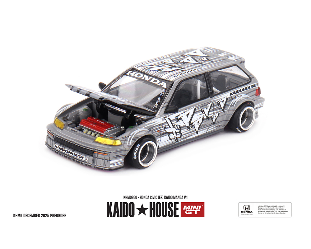 Kaido House x Mini GT Honda Civic (EF) Kaido Manga V1 - Silver - Image 2