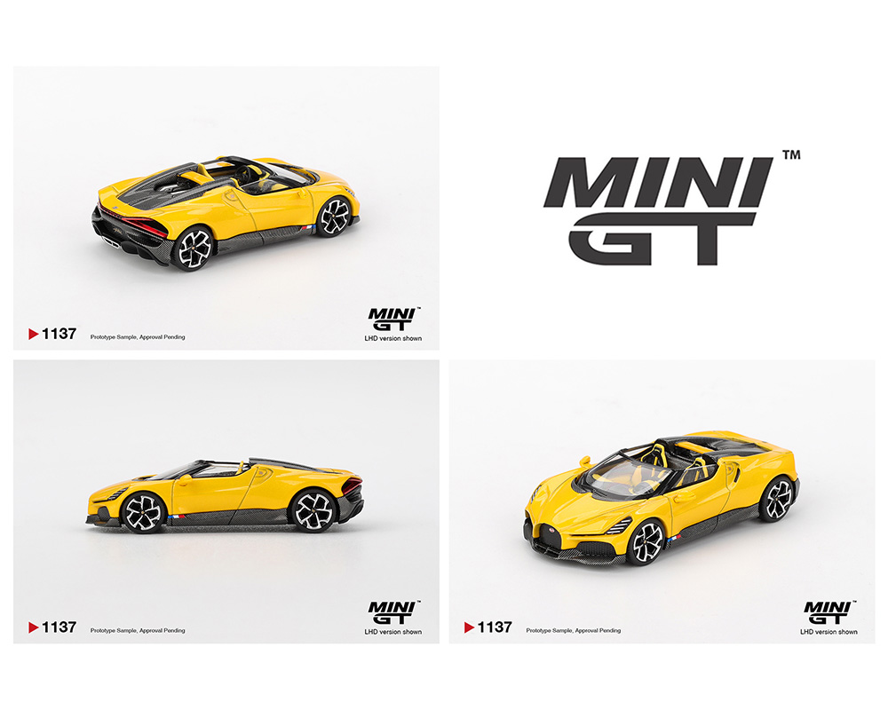 (Preorder) Mini GT 1:64 Bugatti W16 - Mistral Yellow