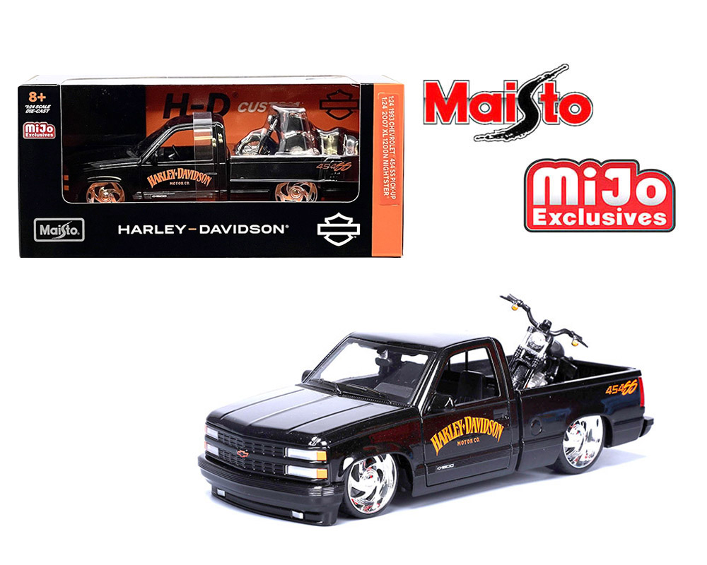 Preorder) Maisto 1:24 1993 Chevrolet 454SS Pick-Up & 2007 XL 1200N