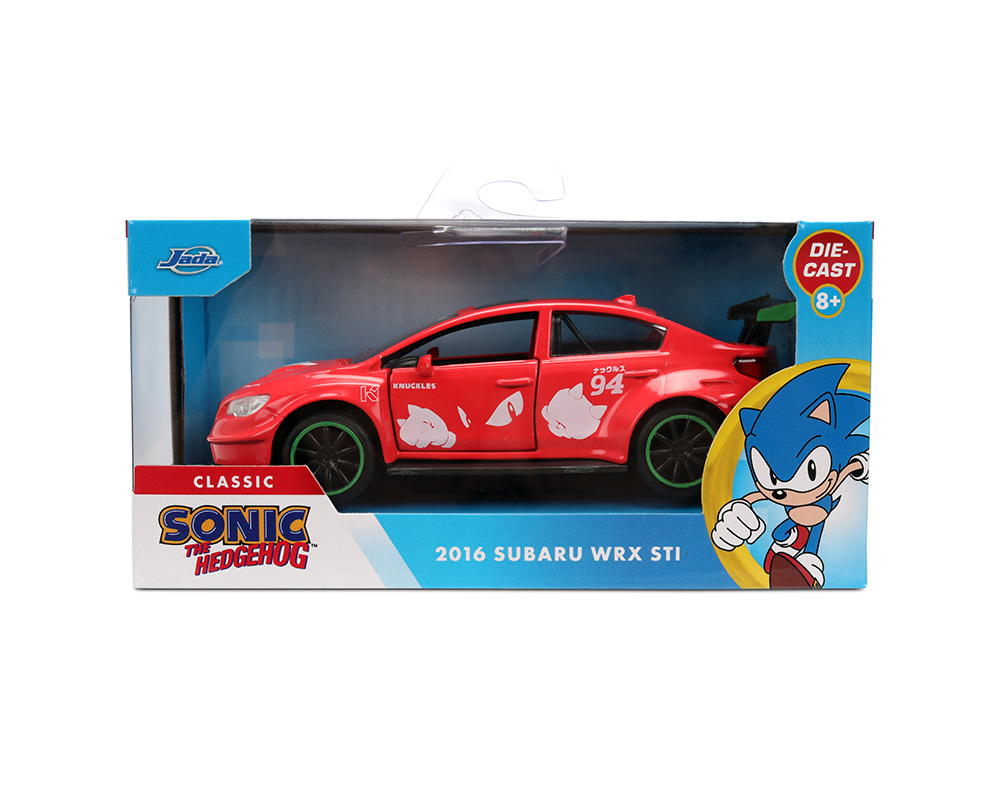 Jada 1:32 Sonic the Hedgehog Classic 2016 Subaru WRX STI Knuckles Theme - Red - Hollywood Rides