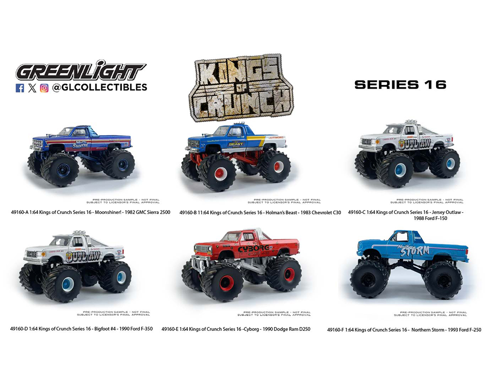 Greenlight 1:64 Kings of Crunch Series 16 Assortment - M & J Toys