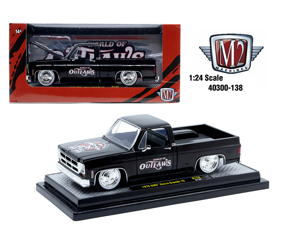 M2 Machines 1:24 1976 GMC Sierra Grande 15 Outlaws Custom - Black