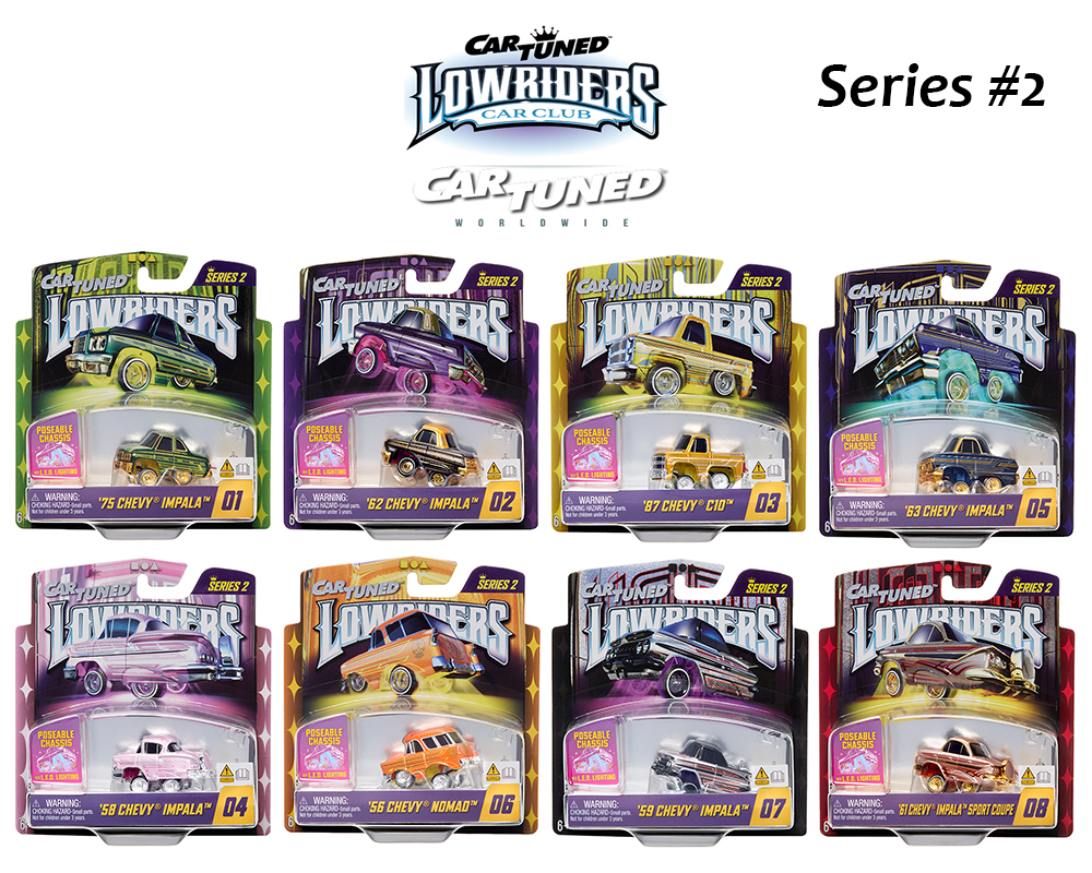 CarTuned 1:64 Lowriders SHOW GLOW Series 2 Assortment of 8 Styles 2026 - LED Light Up Chassis - Image 3