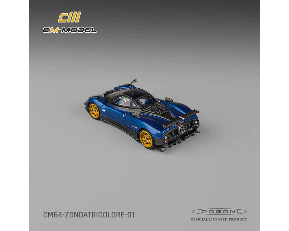 Preorder) CM Model 1:64 Pagani Zonda Tricolore Fullcarbon - Blue