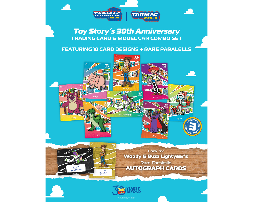 (Preorder) Tarmac Works 1:64 Pandem Toyota GR Yaris Disney Toys Story 30th Anniversary with Trading Card Combo Set - Image 3