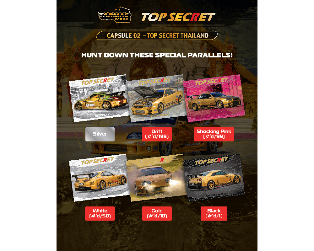 (Preorder) Tarmac Cards Top Secret Thailand Special Edition Collectible Trading Cards Capsule 02 - Limited Edition - Image 2