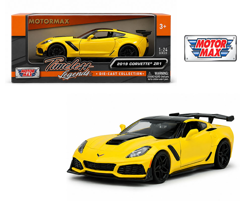 Motormax 1:24 2019 Chevrolet Corvette ZR1 (Yellow) - Timeless