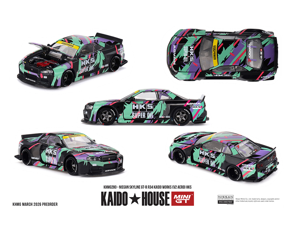 Preorder) Kaido House x Mini GT 1:64 Nissan Skyline GT-R R34 Kaido