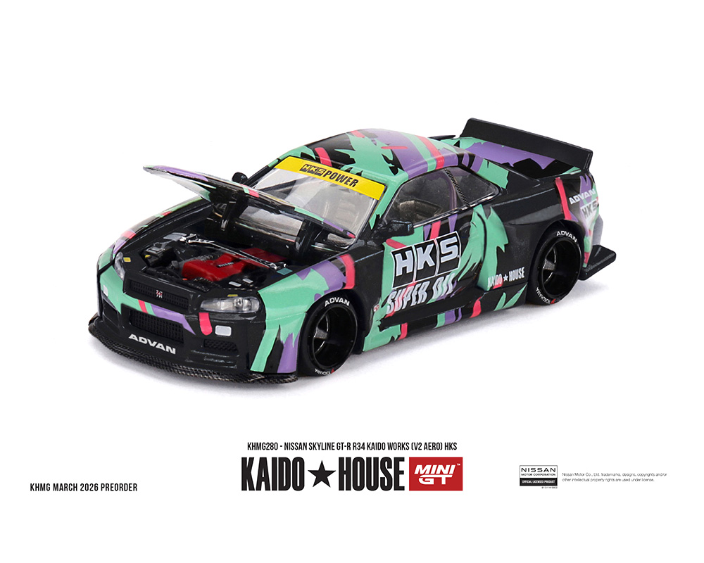 Preorder) Kaido House x Mini GT 1:64 Nissan Skyline GT-R R34 Kaido