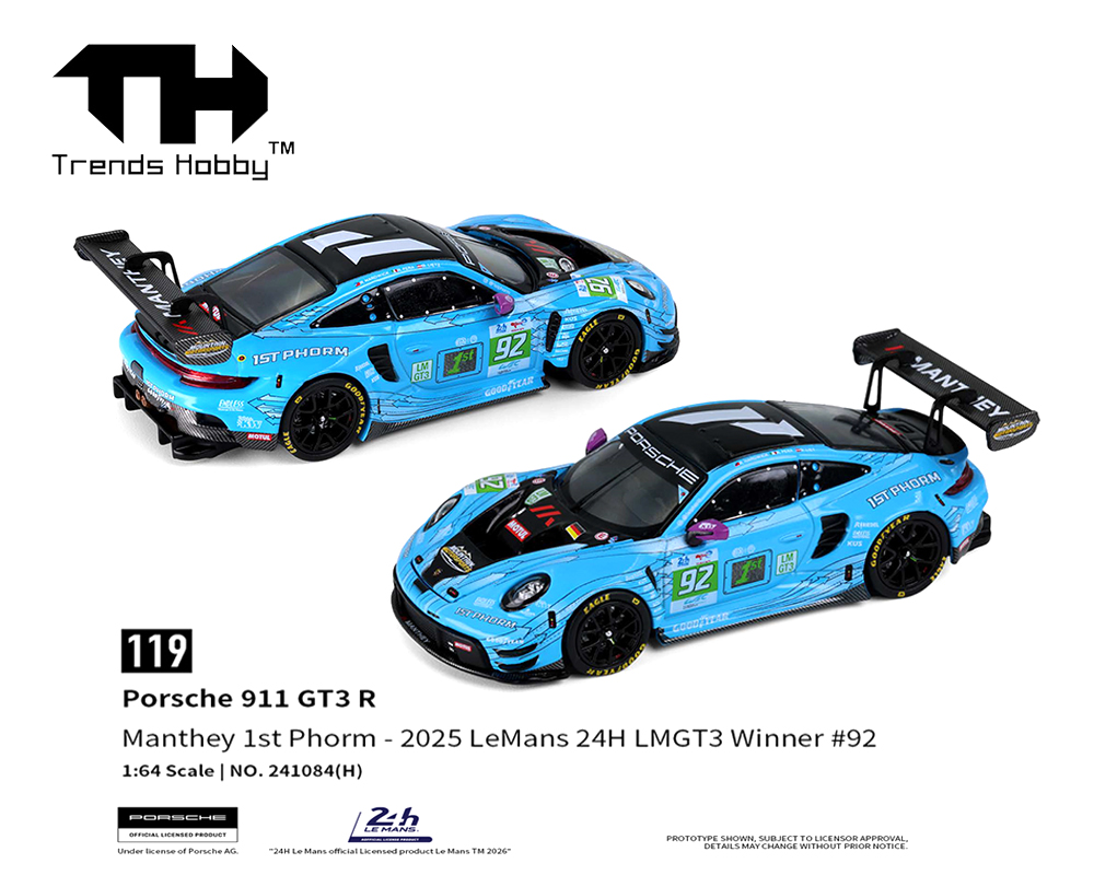 Preorder) Trends Hobby 1:64 Porsche 911 GT3 R Manthey 1ST Phorm