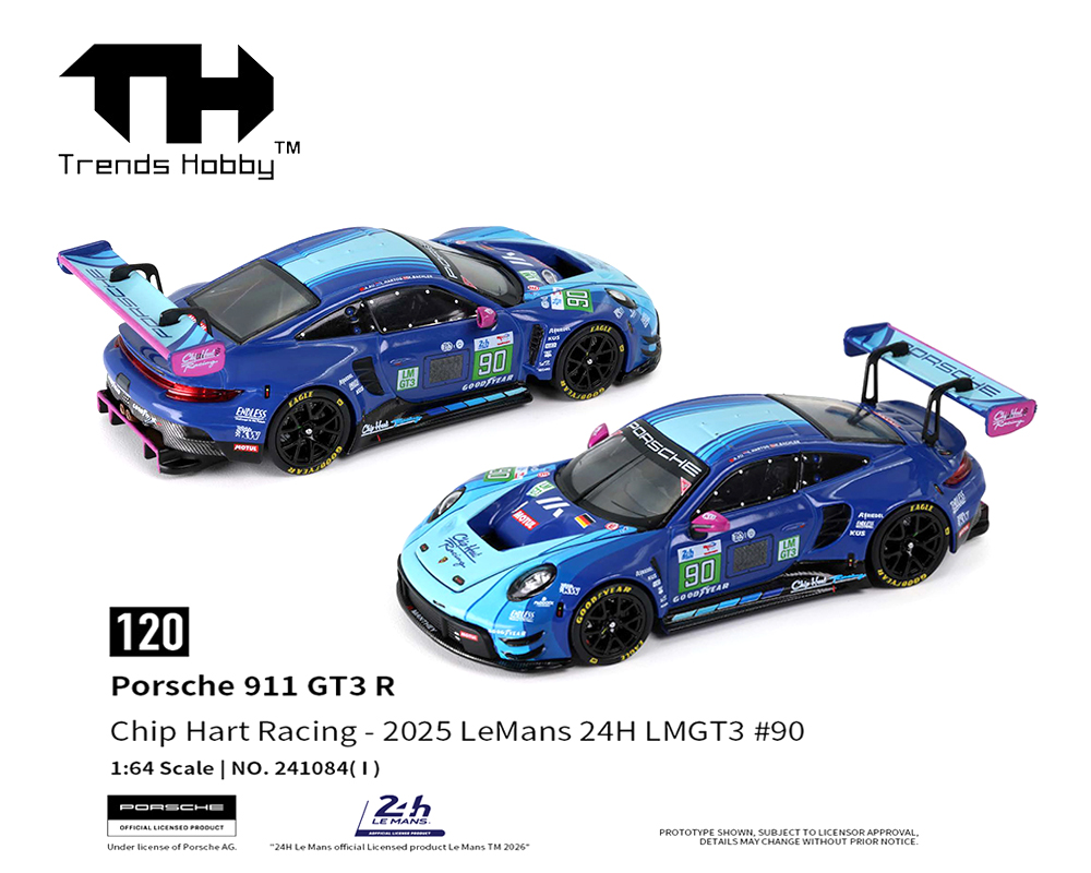 Preorder) Trends Hobby 1:64 Porsche 911 GT3 R Le Man 24H 2025 #90