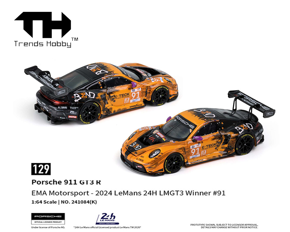 Preorder) Trends Hobby 1:64 Porsche 911 GT3 R - EMA Motorsport