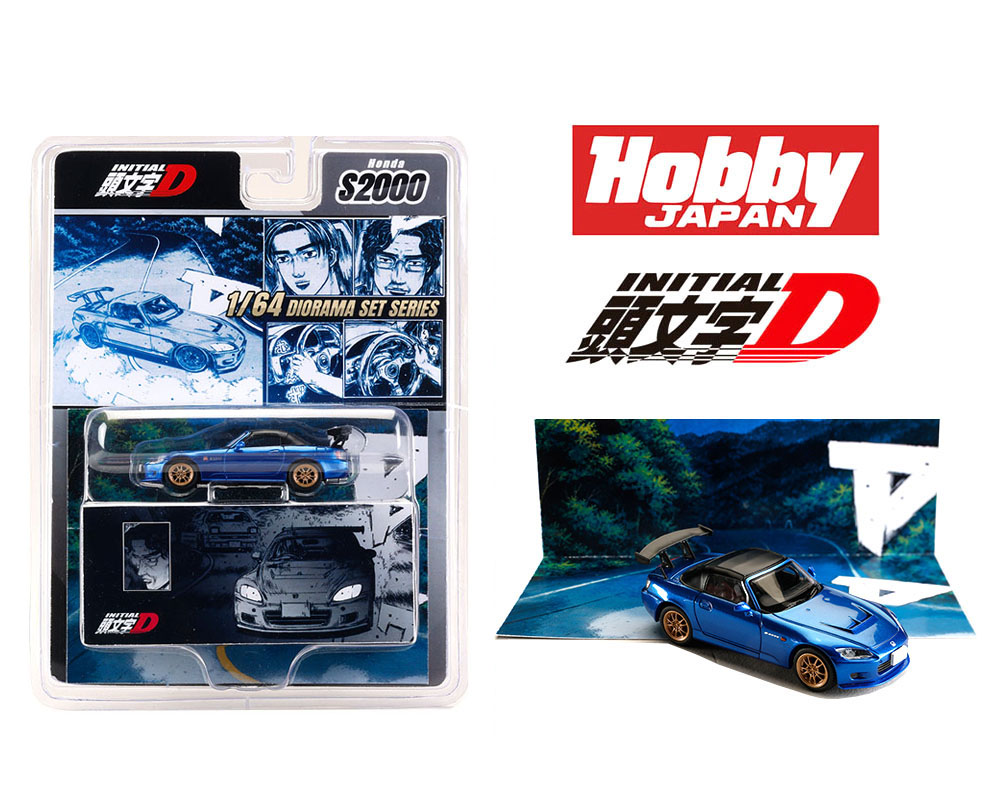 (Preorder) Hobby Japan 1:64 Initial D Honda S2000 with Collector Cards Toshiya Joshima VS Takumi Fujiwara