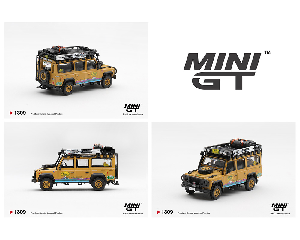 (Preorder) Mini GT 1:64 Land Rover Defender 110 1998 Camel Trophy Tierra del Fuego CT.10 USA