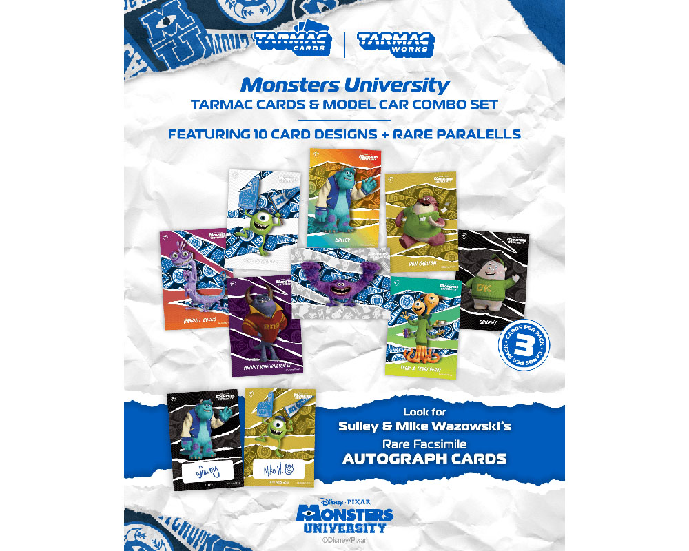 (Preorder) Tarmac Works 1:64 Toyota Hiace Widebody Disney Monster University with Trading Cards - HOBBY64 - Special Edition - Image 2