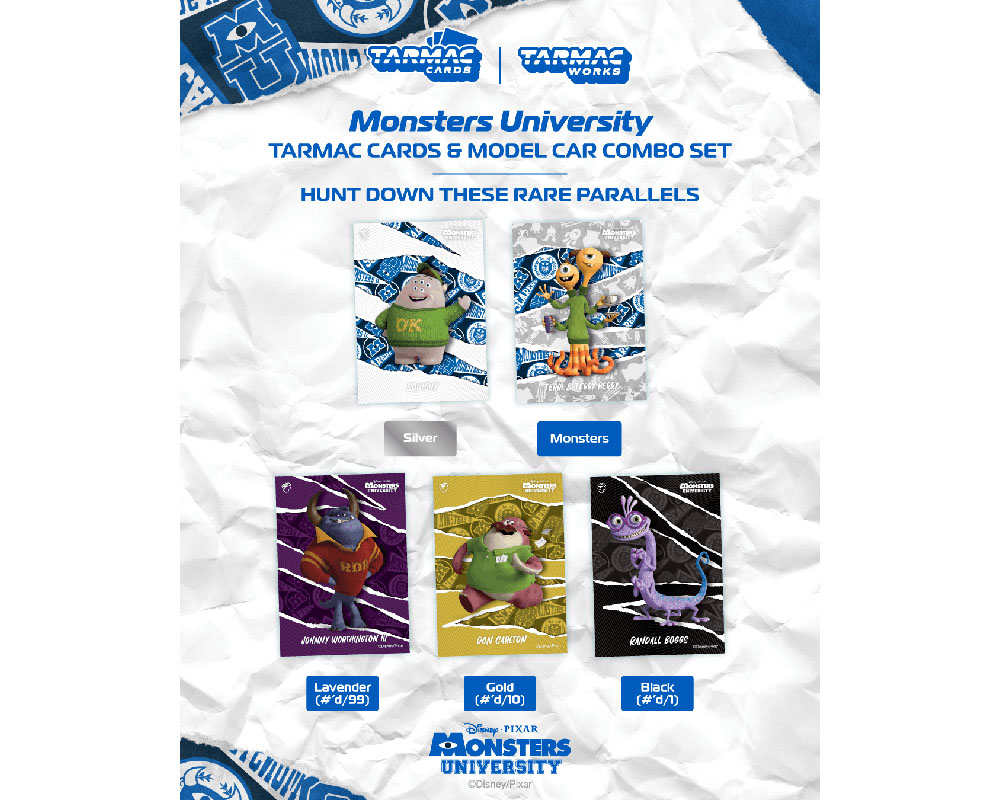 (Preorder) Tarmac Works 1:64 Toyota Hiace Widebody Disney Monster University with Trading Cards - HOBBY64 - Special Edition - Image 3