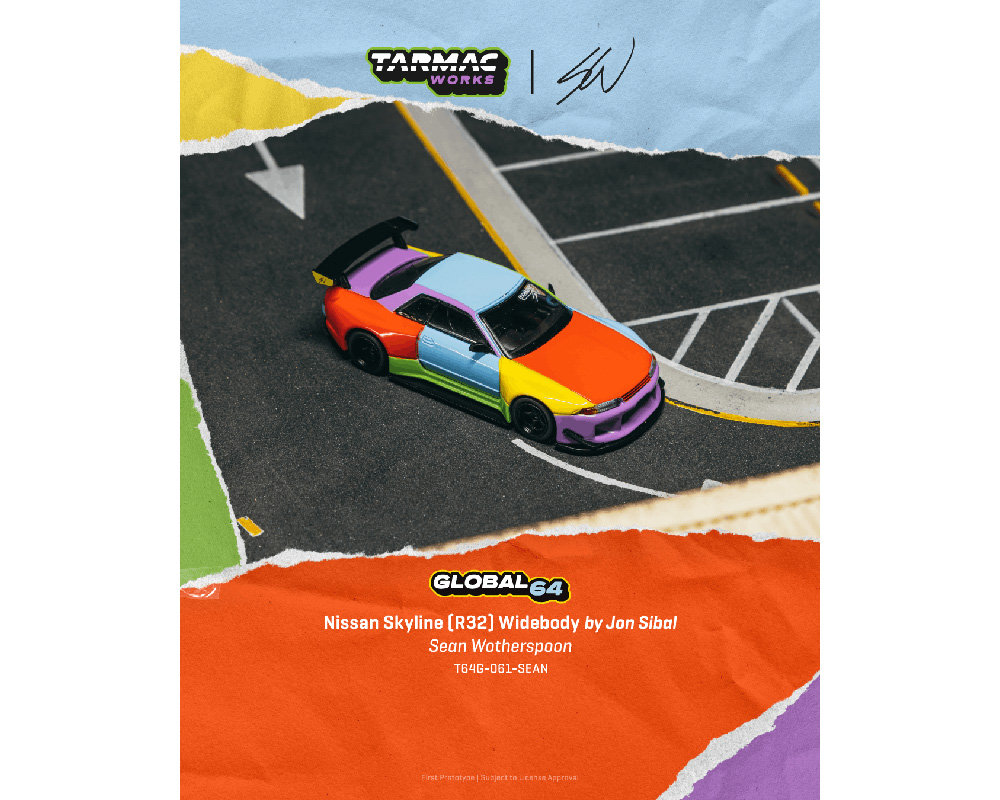 (Preorder) Tarmac Works 1:64 Nissan Skyline (R32) Widebody Sean Wotherspoon - Special Edition - Global64