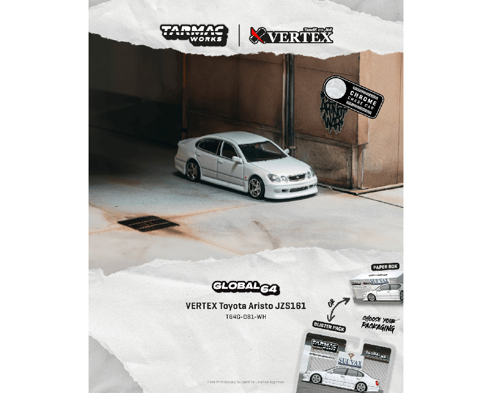 (Preorder) Tarmac Works 1:64 VERTEX Toyota Aristo JZS161- White - Global64