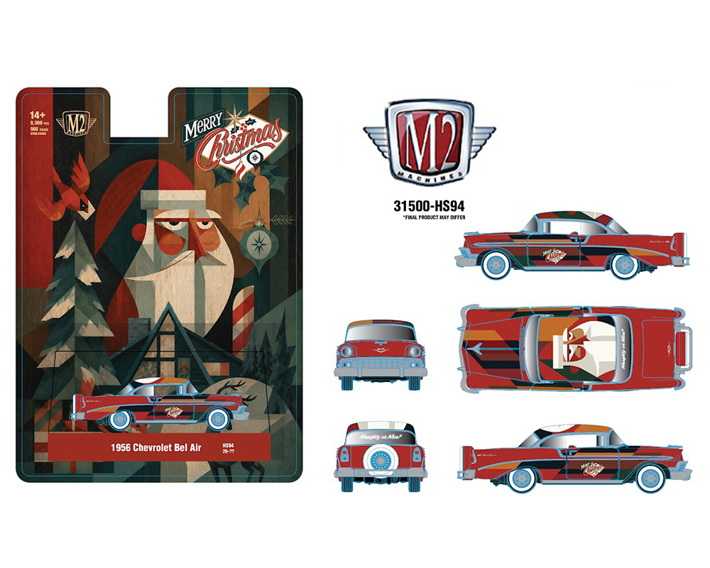 Preorder) M2 Machines 1:64 1956 Chevrolet Bel Air Christmas