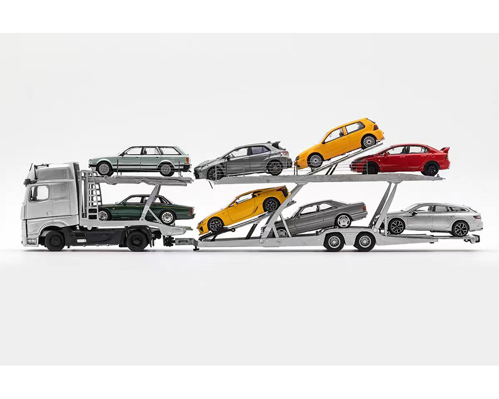 GCD 1:64 Mercedes-Benz AMG Actros Auto Transporter - Silver - M