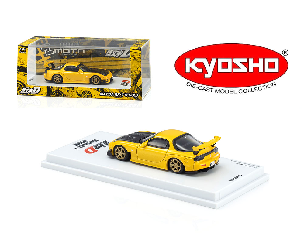 (Preorder) Kyosho 1:64 Initial D Mazda RX7 (FD3S) with LED MOTN Base Compatible - Limited Edition