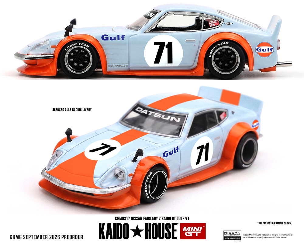(Preorder) Kaido House x Mini GT Nissan Fairlady Z Kaido GT GULF V1 - Blue