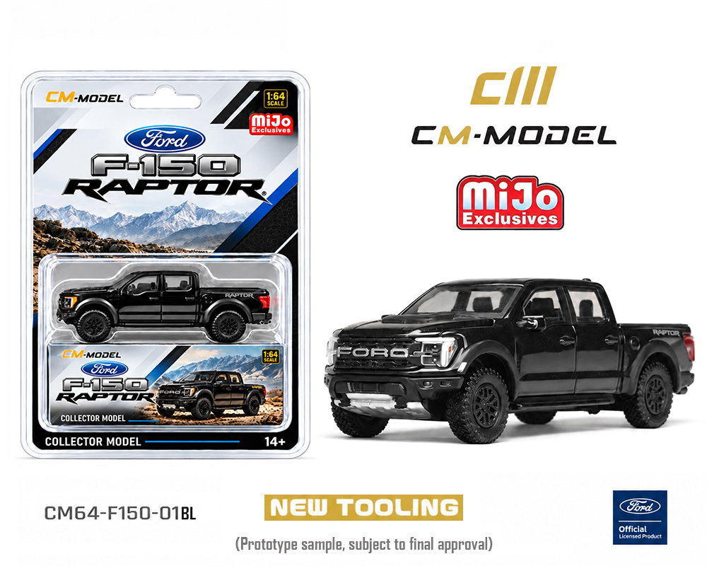 (Preorder) CM Model 1:64 Ford F-150 Raptor - Agate Black - Mijo Exclusives Limited Edition