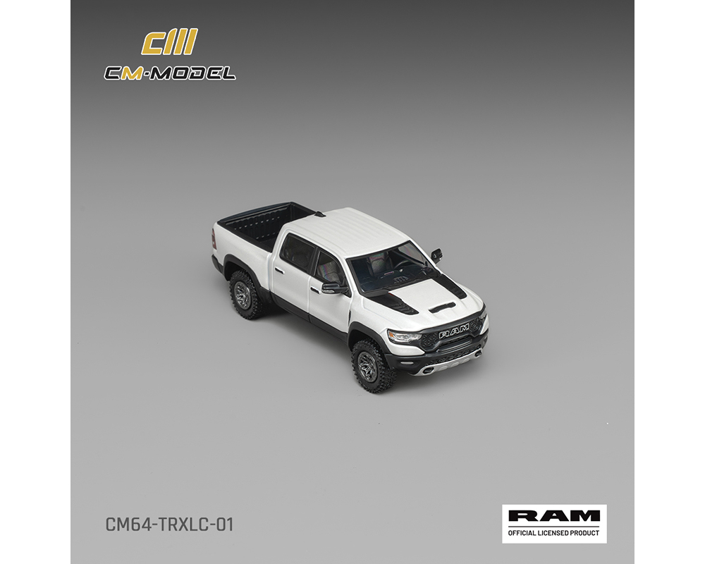 (Preorder) CM Model 1:64 2024 Dodge Ram 1500 TRX 6.2L Supercharged V8 – Final Edition Stellantis Diamond - White Crystal Pearl - Mijo Exclusives Limited Edition - Image 3