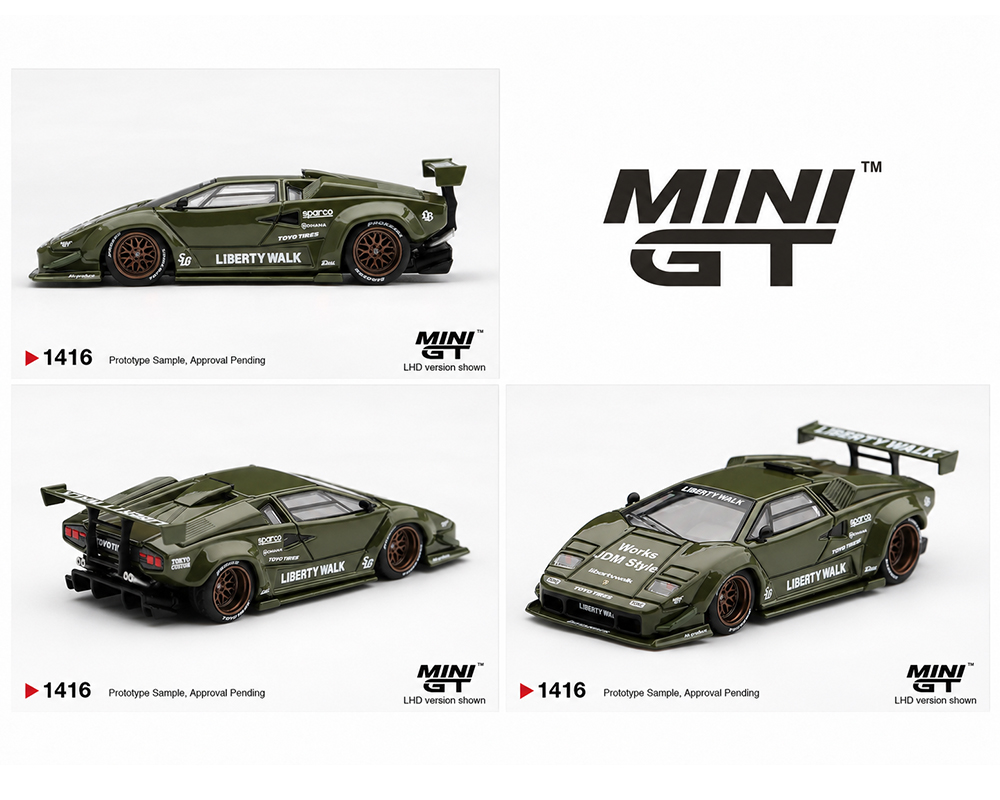 (Preorder) Lamborghini Countach LB-WORKS Army Green - Limited Edition