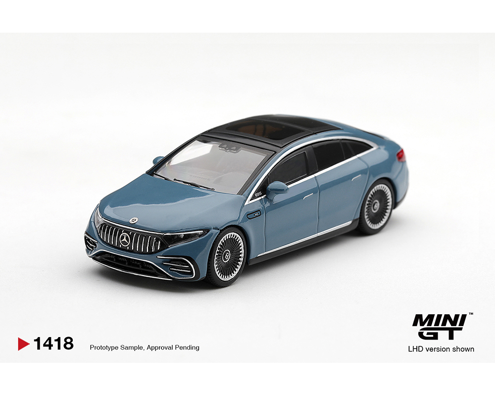 (Preorder) Mini GT 1:64 Mercedes-AMG EQS 53 Blue - Limited Edition - Image 2
