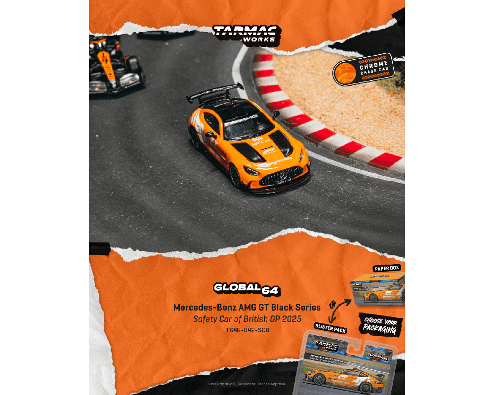 (Preorder) Tarmac Works 1:64 Mercedes-Benz AMG GT Black Series Safety Car of British GP 2025 - Global64 - Limited Edition